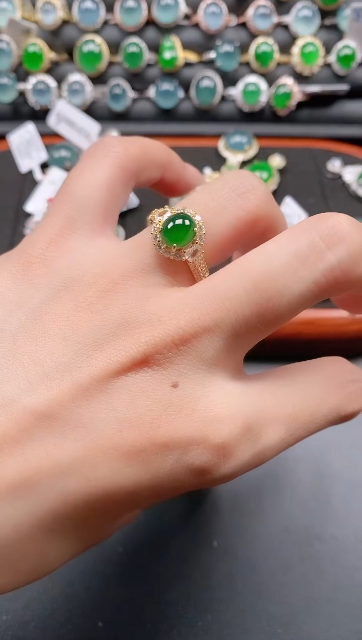 银S925镶嵌戒指翡翠1111