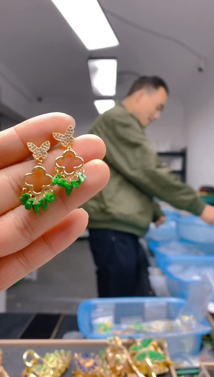 【闪购商品】翡翠耳饰合金198翡翠耳钉