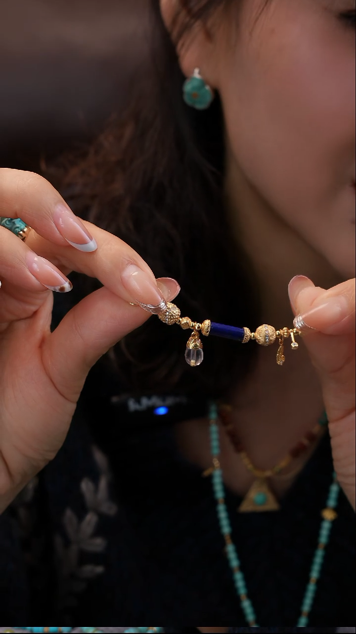 银S925镀金镶嵌青金石吊坠(不含链)1111