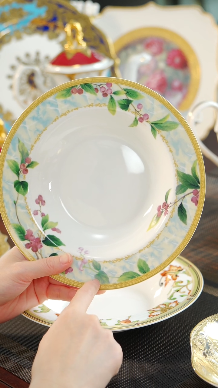 【闪购商品】瓷片8.5英寸草帽盘2个微瑕福利价