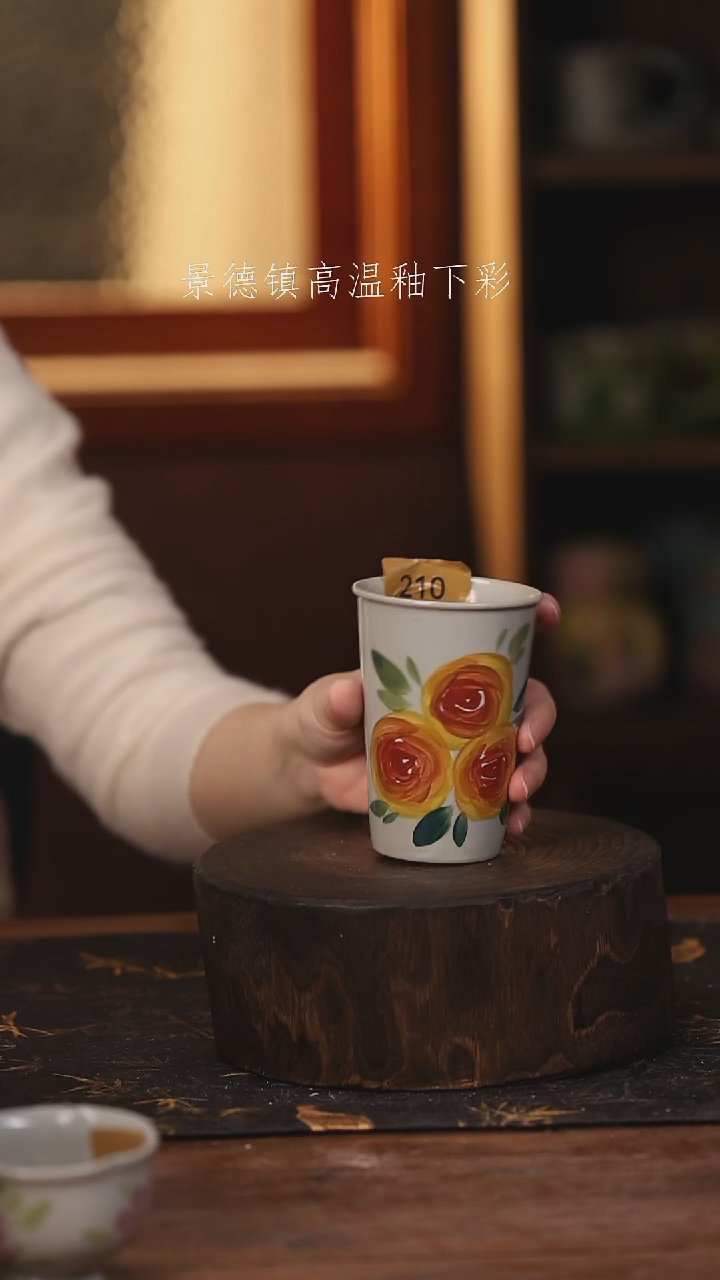 陶瓷 景德镇高温釉下手绘陶瓷@L210@