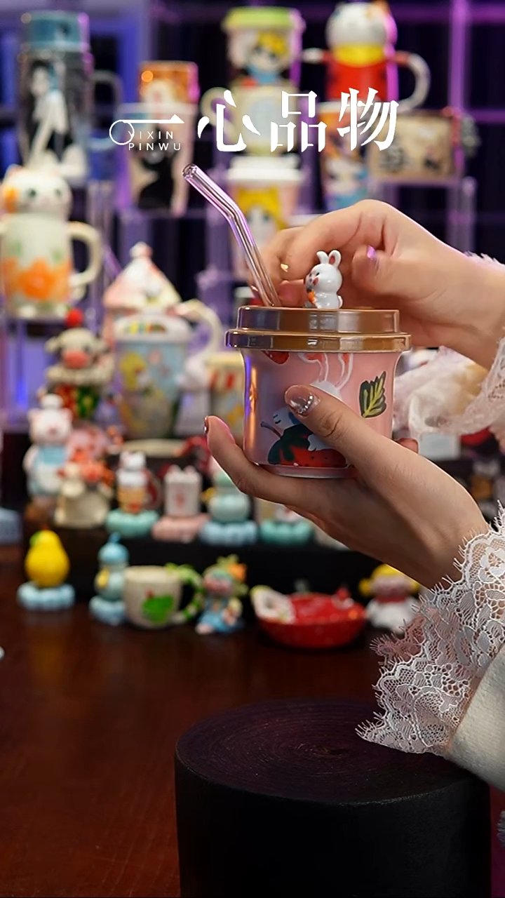 杯子瓷101-8景德镇手工手绘杯子摆件