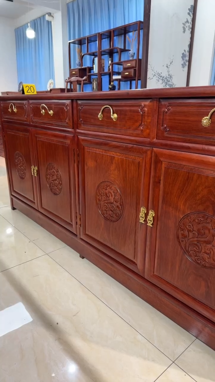 花梨木类柜类家具刺猬紫檀餐边柜178*40*80四门四抽