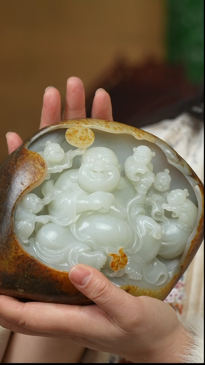 未镶嵌和田玉摆件天***眼摆件