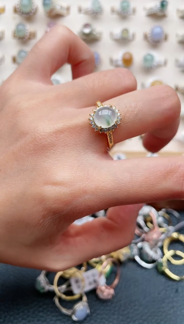 【闪购商品】翡翠戒指银S925镶嵌1111