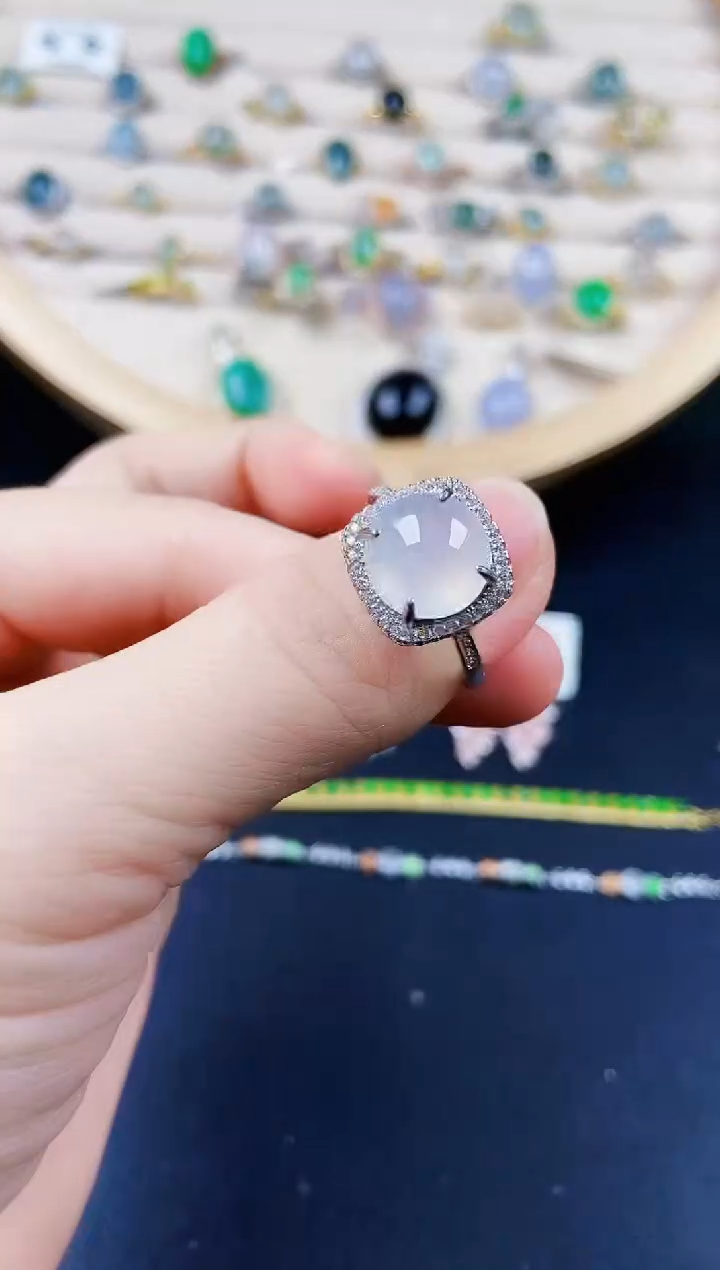 【闪购商品】翡翠戒指银S925镶嵌12314132