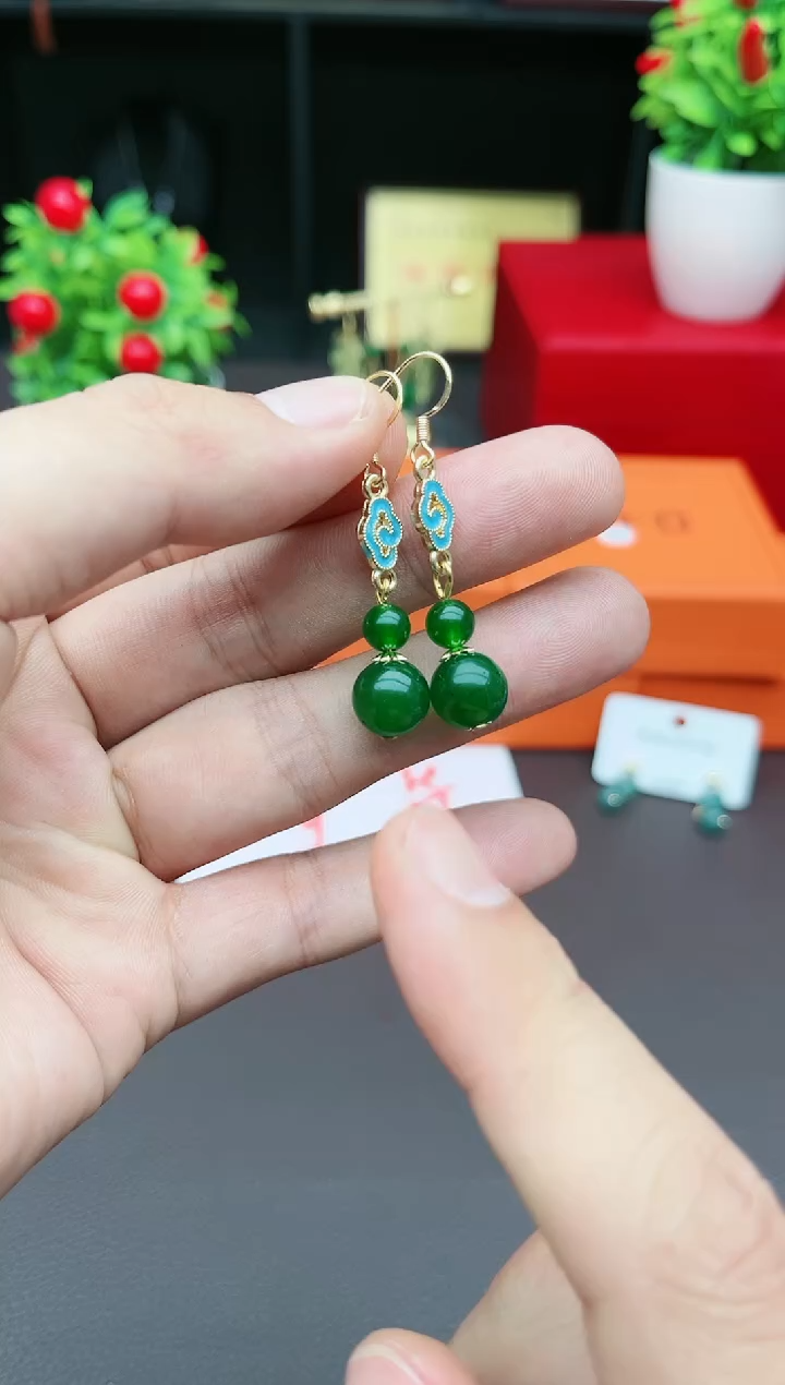 【闪购商品】玛瑙/玉髓耳钉银S925镶嵌113000