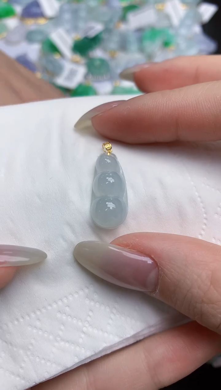 【闪购商品】翡翠颈饰18K金镶嵌天然缅甸翡翠A货