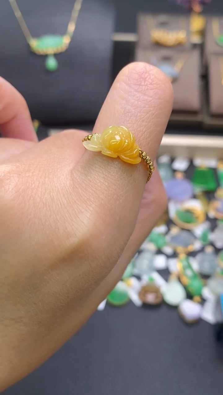 【闪购商品】翡翠18K金镶嵌颈饰净货17336