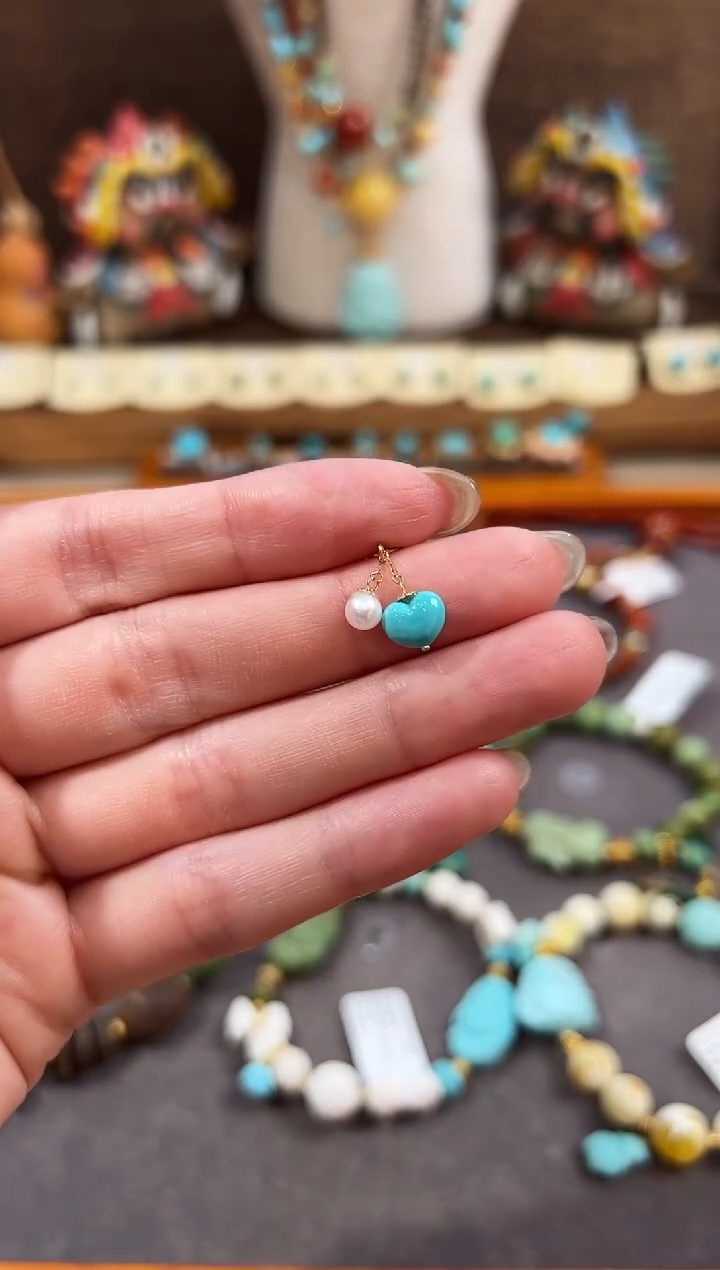 绿松石18K金镶嵌提溜绿松石提溜