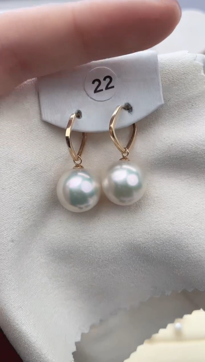 【闪购商品】淡水珍珠耳饰18K金镶嵌1