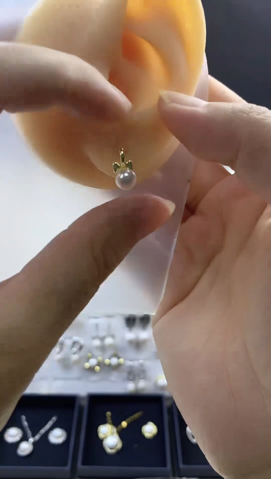 合金耳饰淡水珍珠140