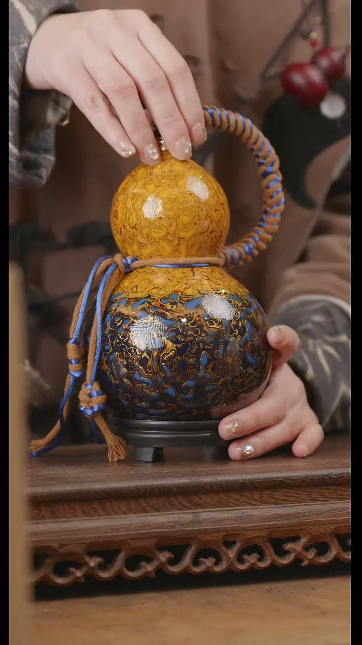 【闪购商品】389号精品天然大漆工艺防渗内胆酒葫芦~