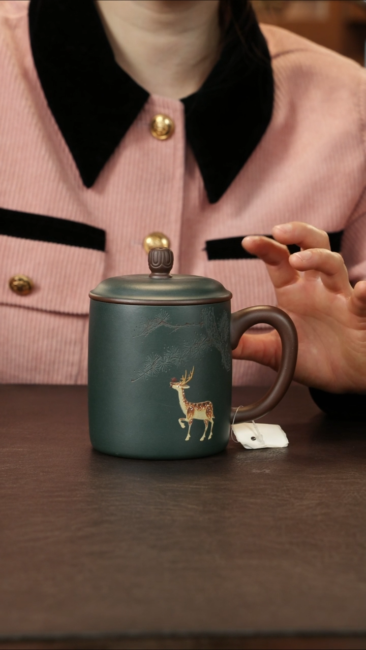 茶杯紫砂无忧盖杯 450cc