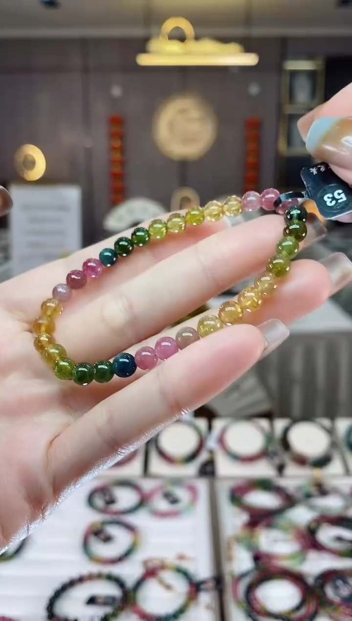 【闪购商品】碧玺单圈手串5mm+未镶嵌一物一证dan