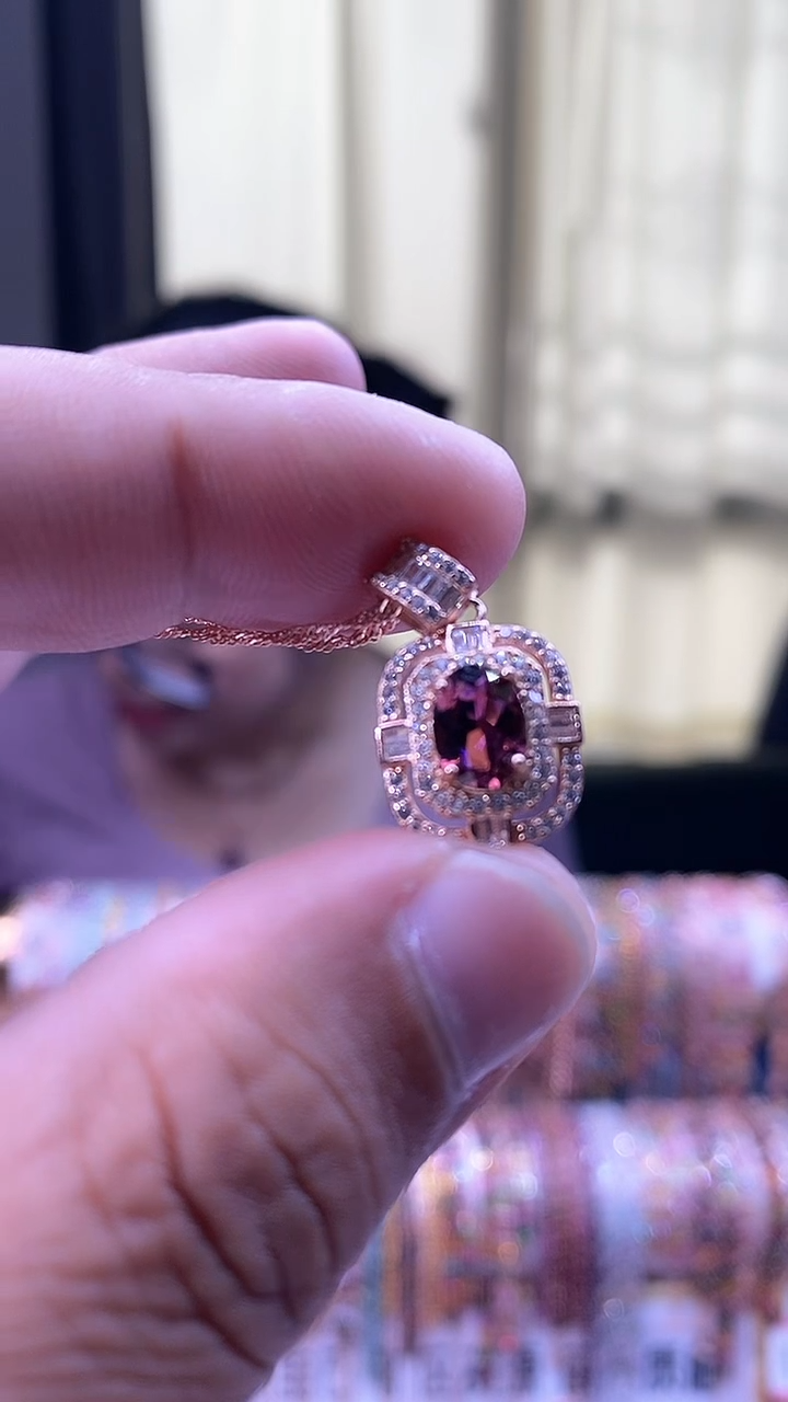 吊坠银S925镶嵌碧玺35435434354354