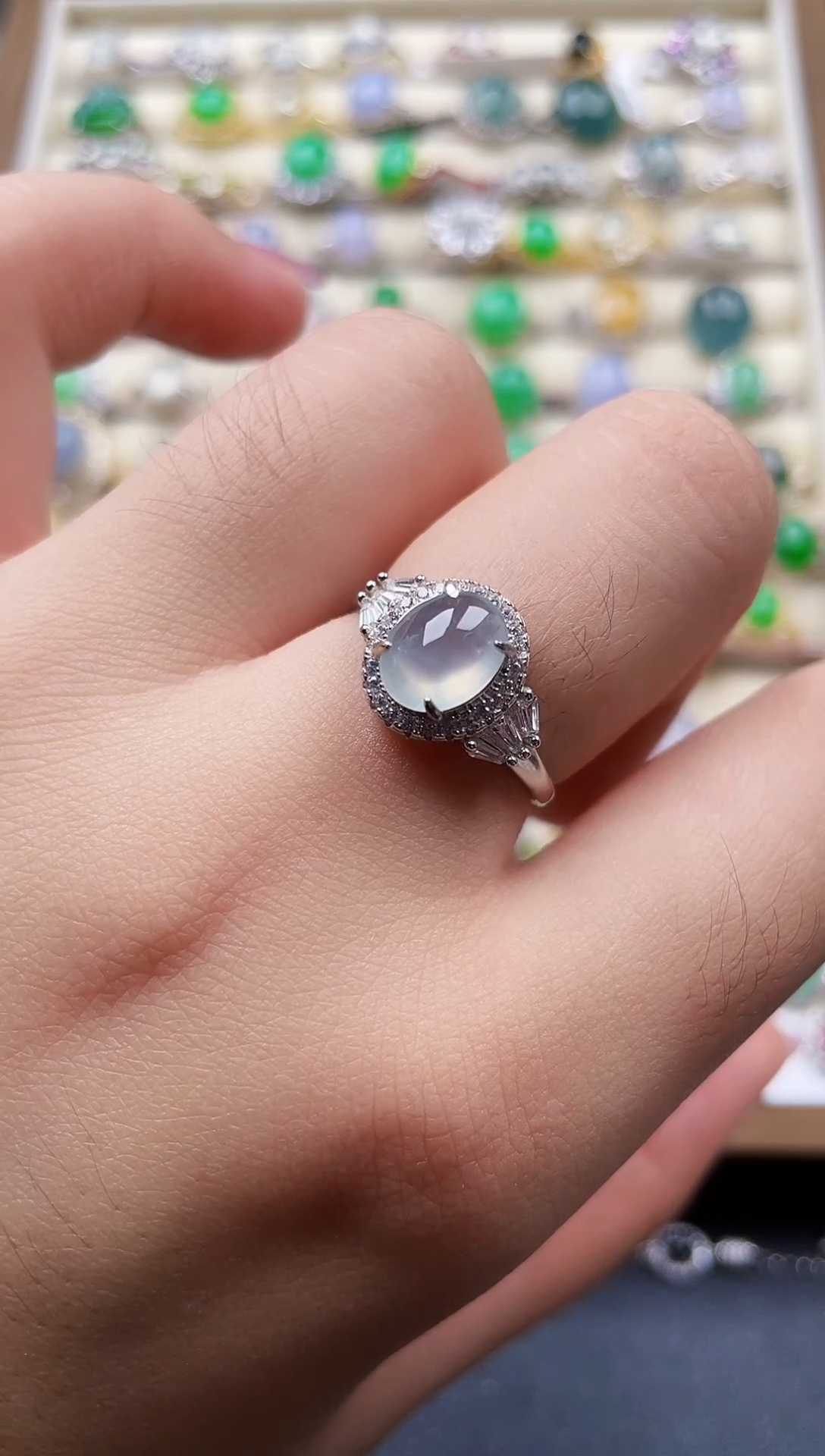 银S925镶嵌戒指翡翠155