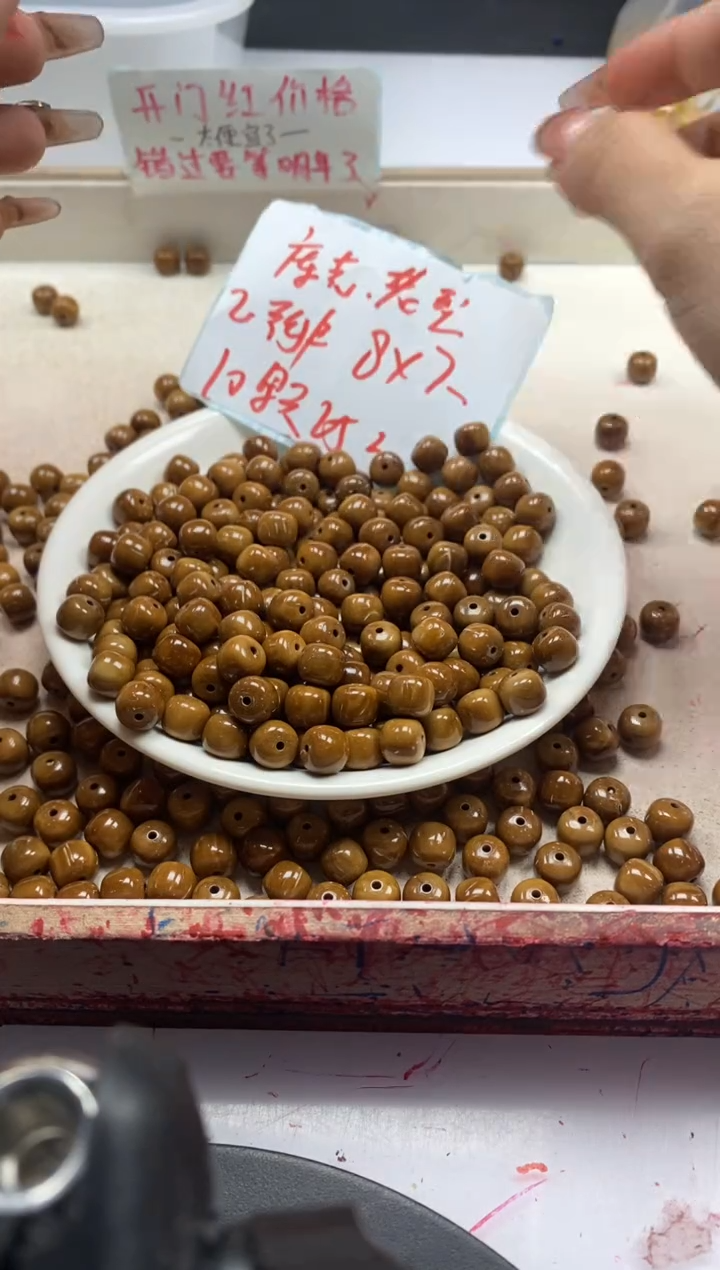 【闪购商品】檀香木散珠W989库*克老型8*7mm*10颗