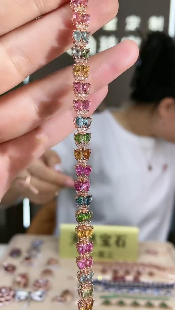 【闪购商品】碧玺手链银S925镶嵌手链