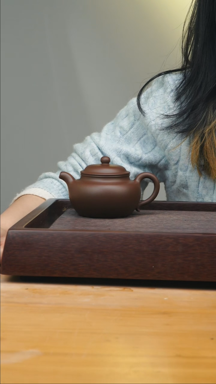 【闪购商品】紫砂茶壶高莲子紫泥