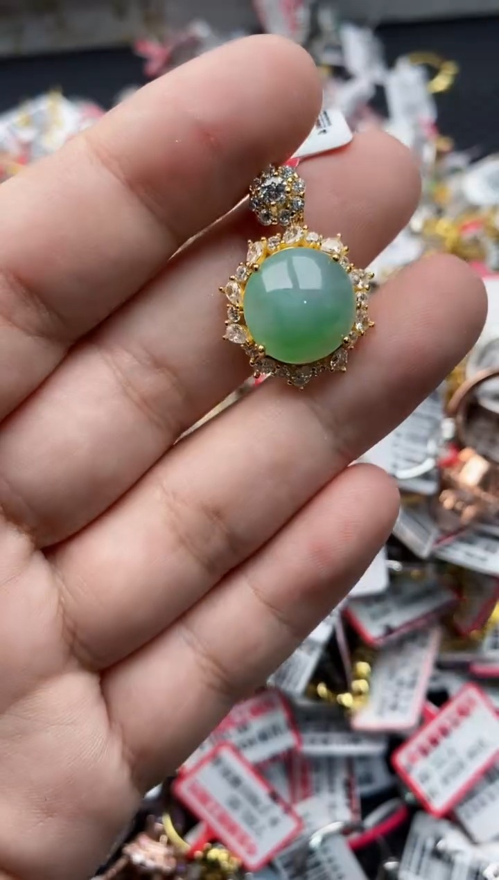 【闪购商品】翡翠戒指银S925镶嵌55555---6