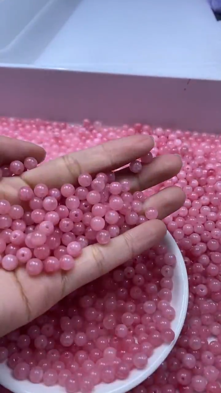 颈饰未镶嵌石英岩玉W820红纹6mm*50颗