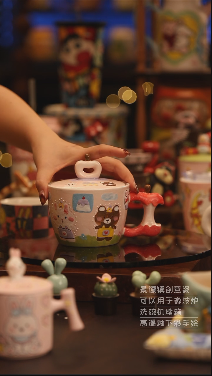 陶瓷景德镇可爱陶瓷釉下彩绘设计师款