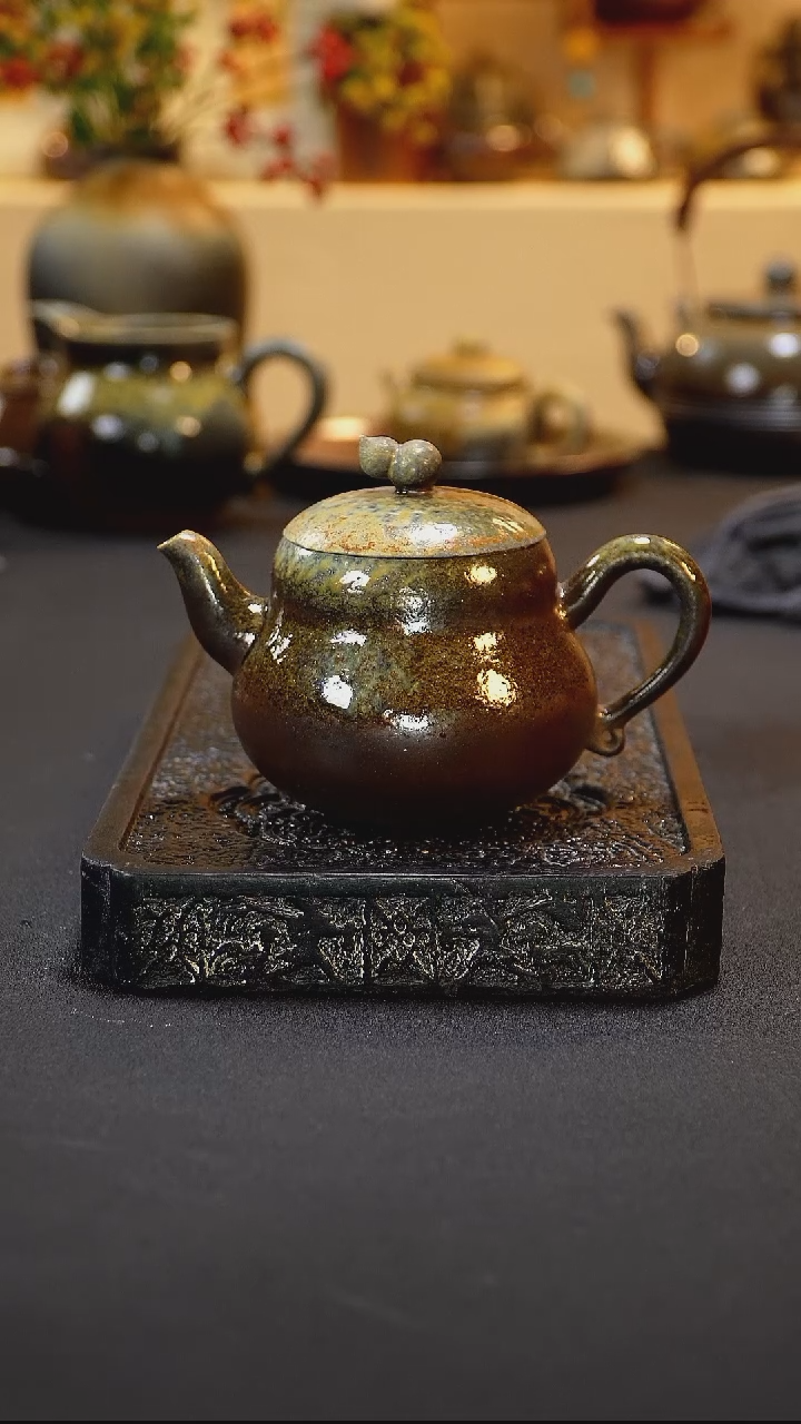 茶壶紫砂纯自然柴烧