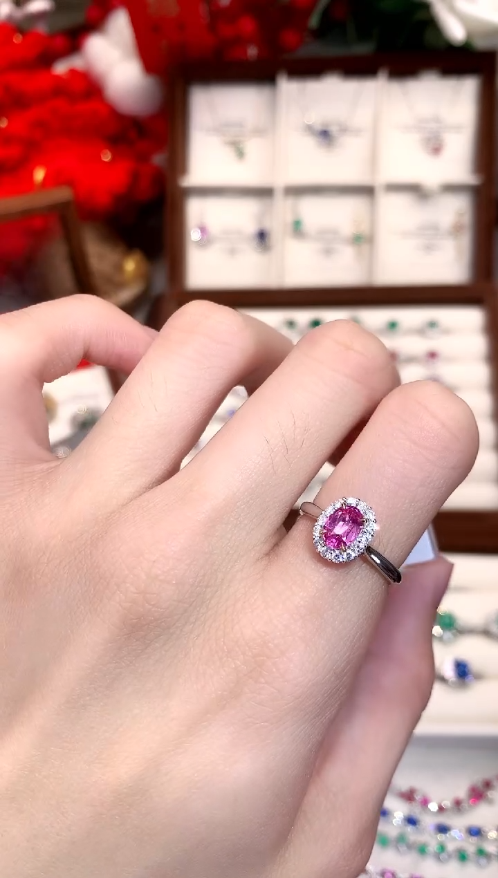 【闪购商品】尖晶石戒指18K金镶嵌0.85ct/天然宝石/七天无理由
