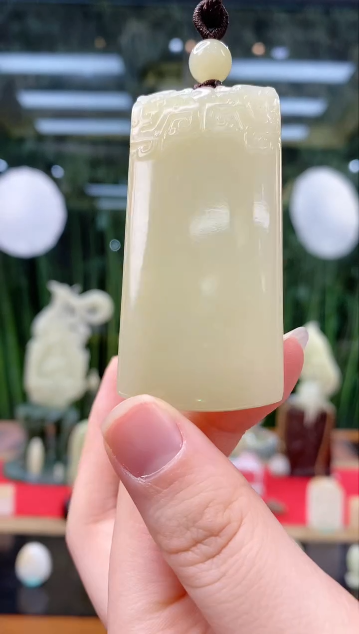 未镶嵌和田玉挂件闪购甘黄双龙平安牌