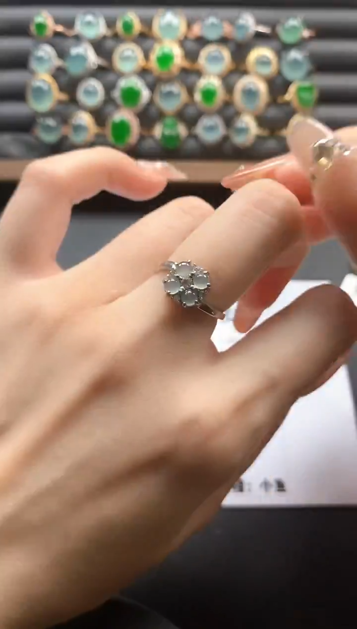 银S925镶嵌戒指翡翠51151