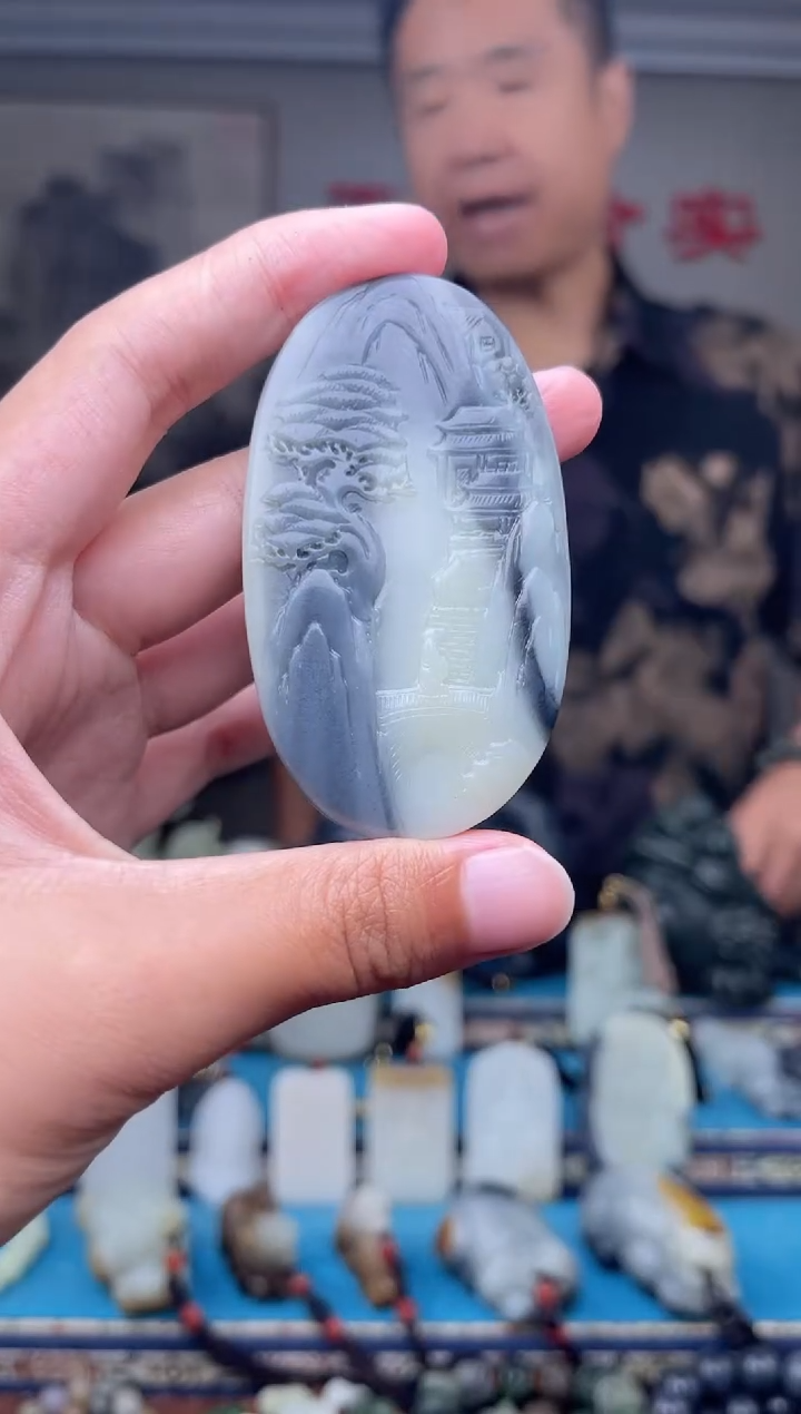 和田玉未镶嵌挂件1