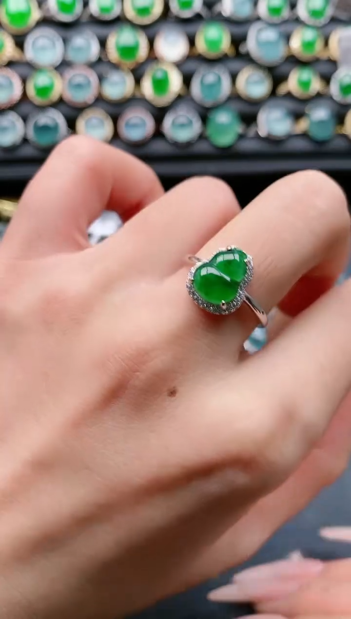 【闪购商品】翡翠戒指银S925镶嵌11111