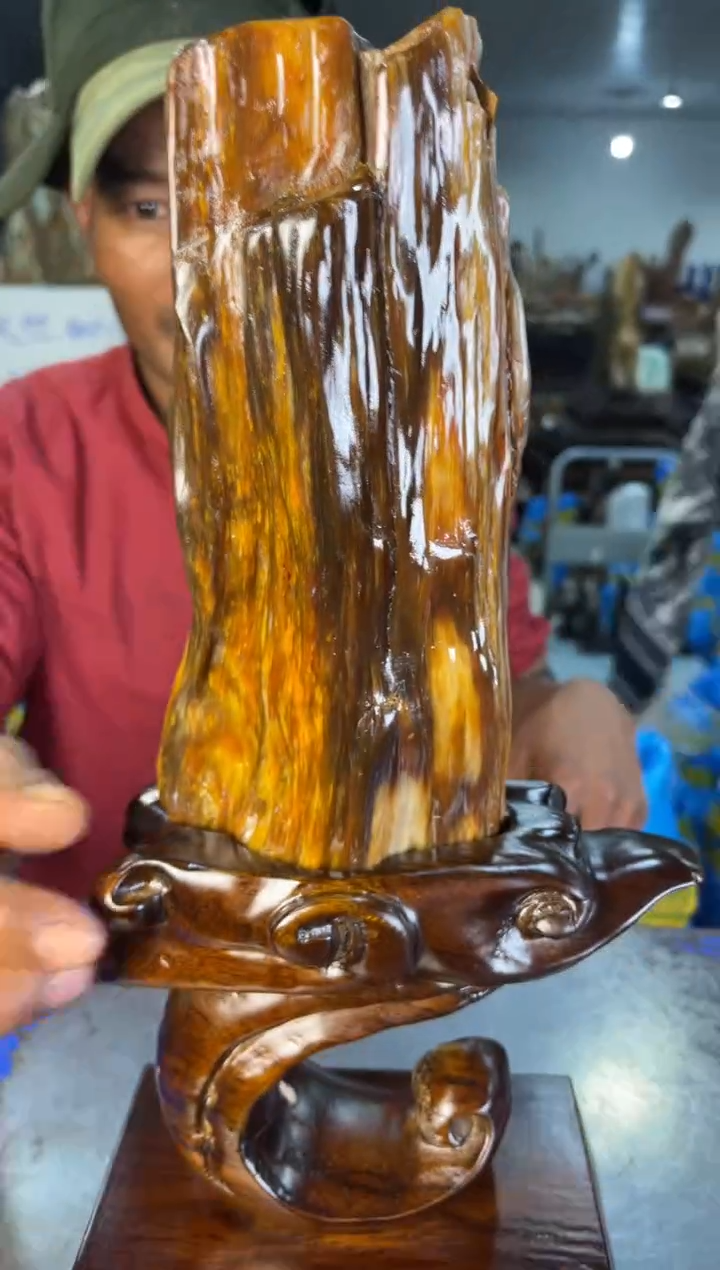 未镶嵌摆件硅化玉10