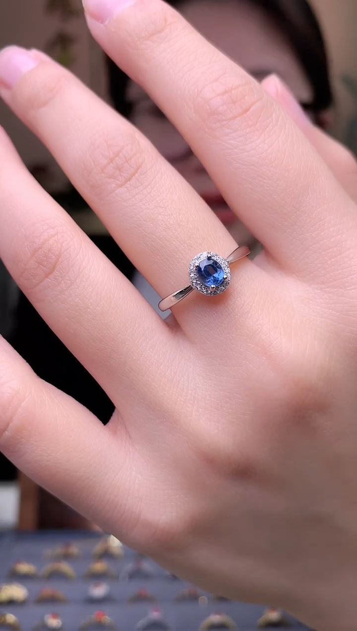 【闪购商品】蓝宝石戒指银S925镶嵌戒指