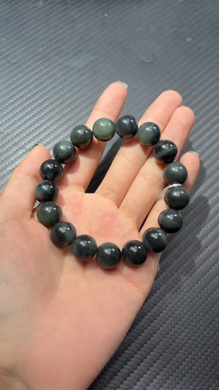 未镶嵌手串和田玉若羌青花微色差卡12手串灯牌送枣