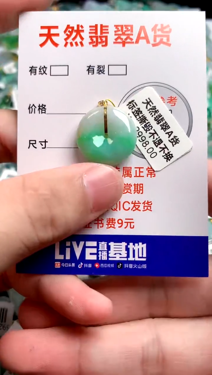 翡翠18K金镶嵌颈饰0950435579