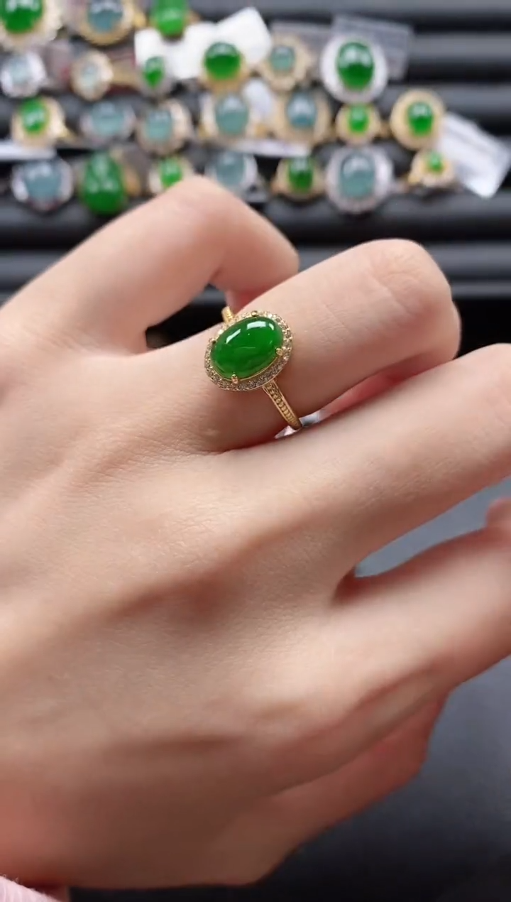 【闪购商品】翡翠戒指银S925镶嵌51151