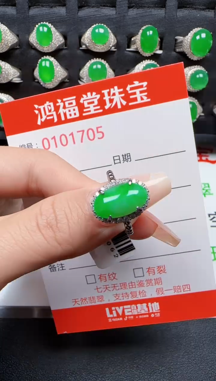 【闪购商品】翡翠戒指银S925镶嵌1705