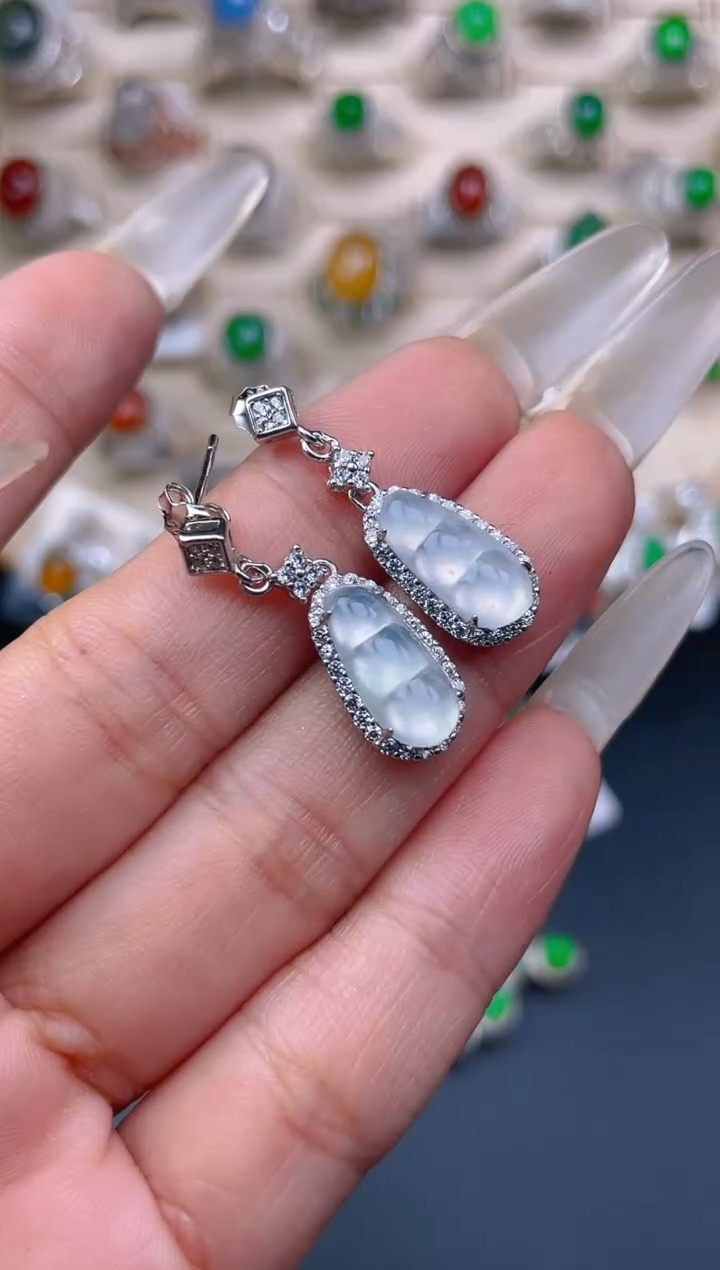 银S925镶嵌定制翡翠天然翡翠蛋面25