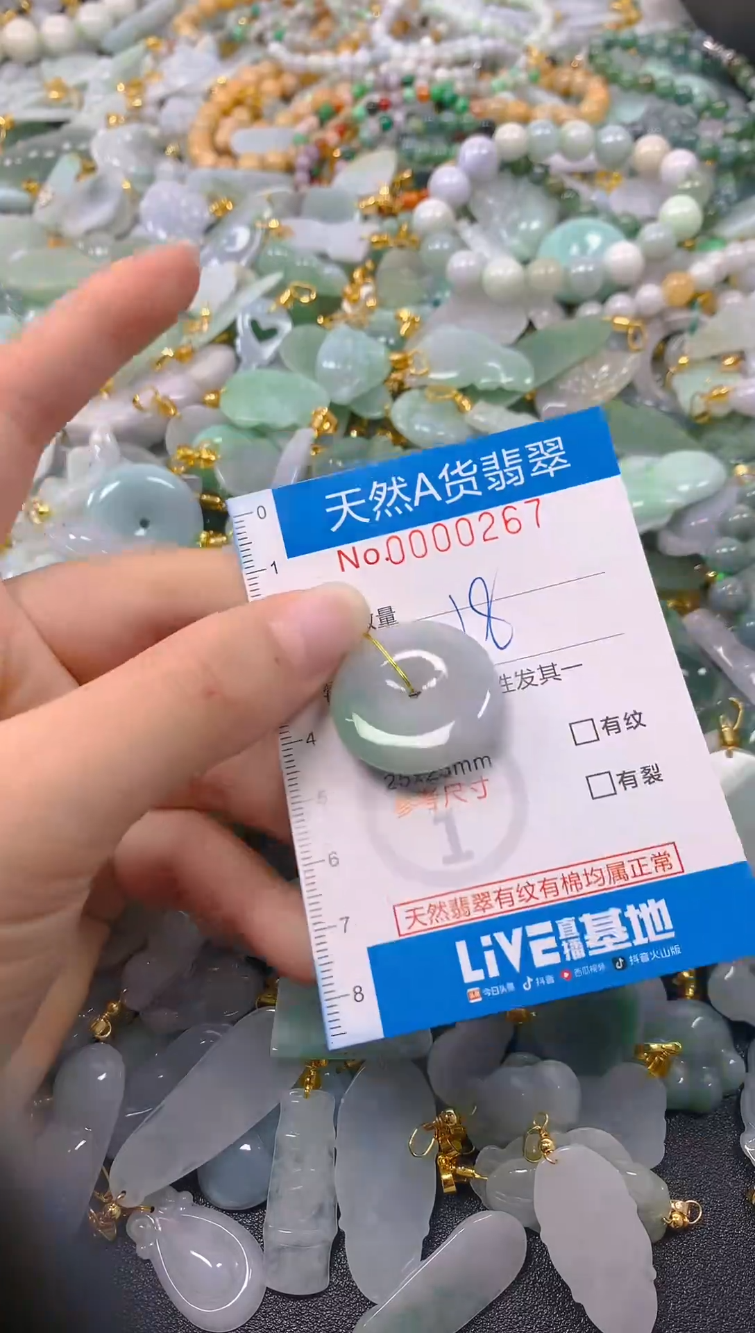 颈饰未镶嵌翡翠净货挂件-0267