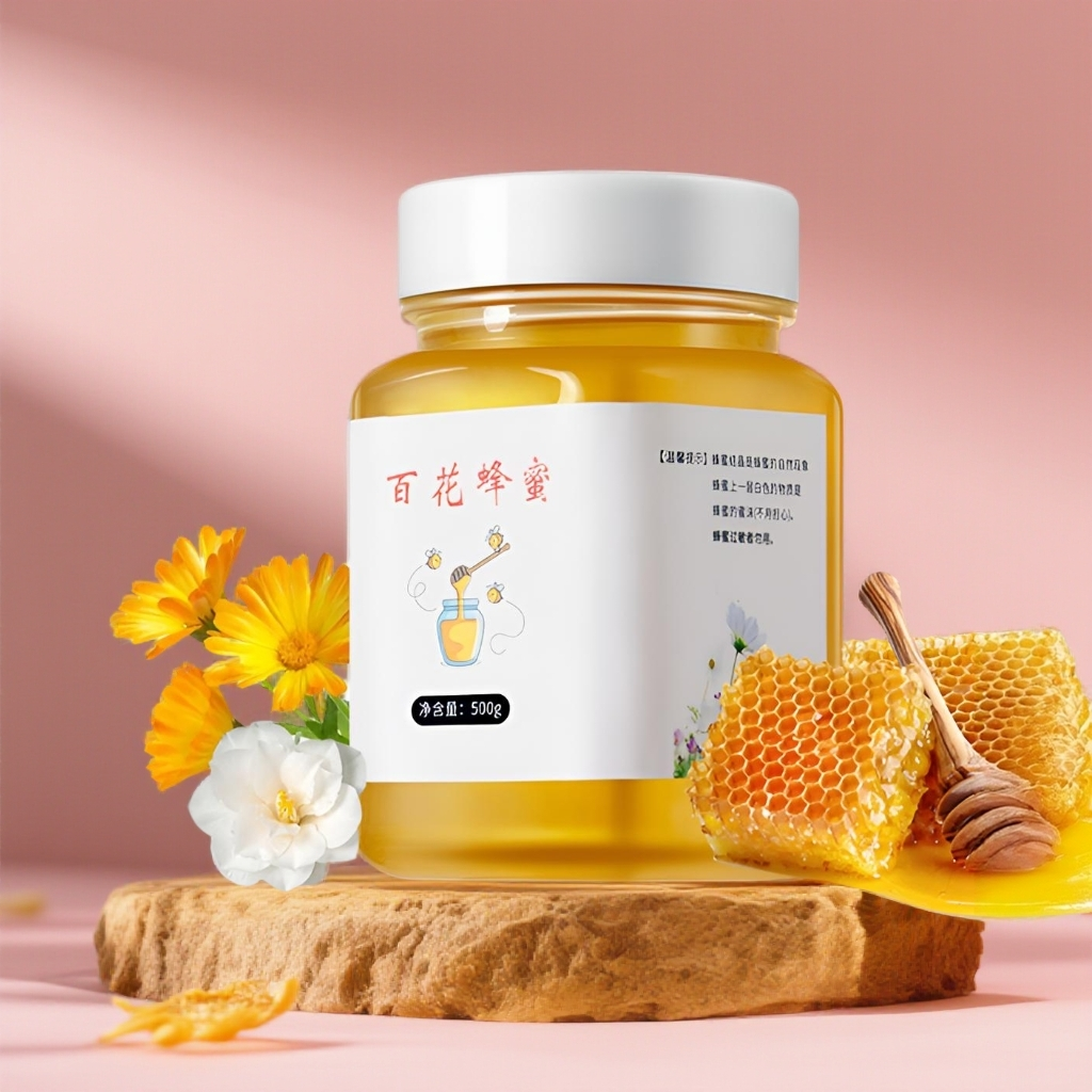 百花蜜*2瓶天然成熟蜂蜜蜂巢蜜口感纯正滋补营养简餐百搭