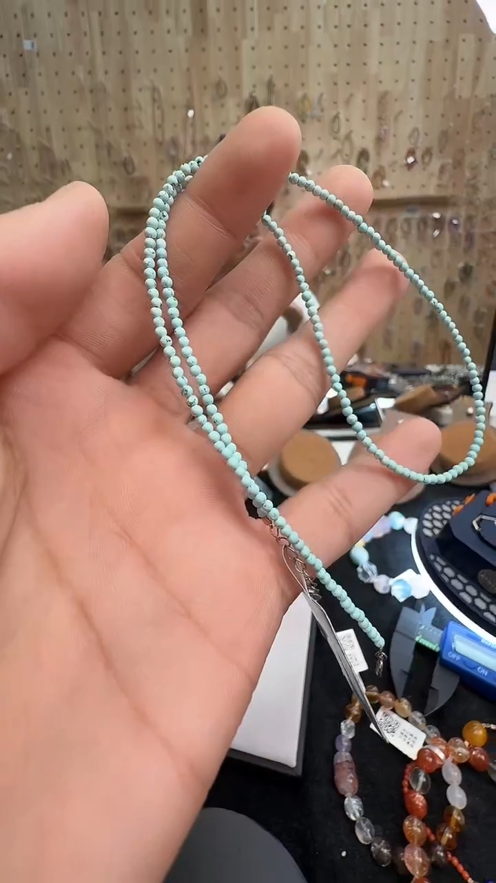 未镶嵌绿松石项链村0323 约2mm