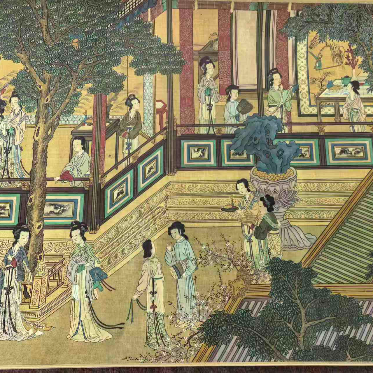 《百美图》  精品绢本国画长卷