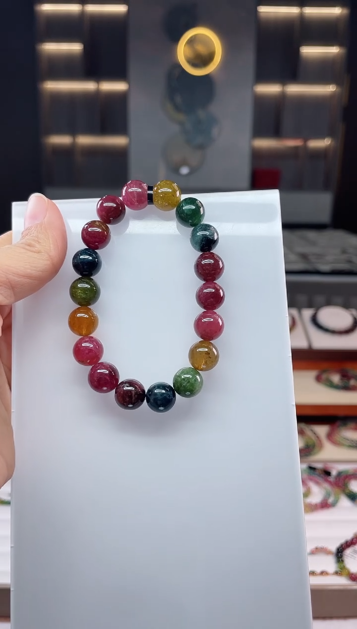 未镶嵌老矿碧玺单圈手串10mm+碧玺（多样性发一条）Q