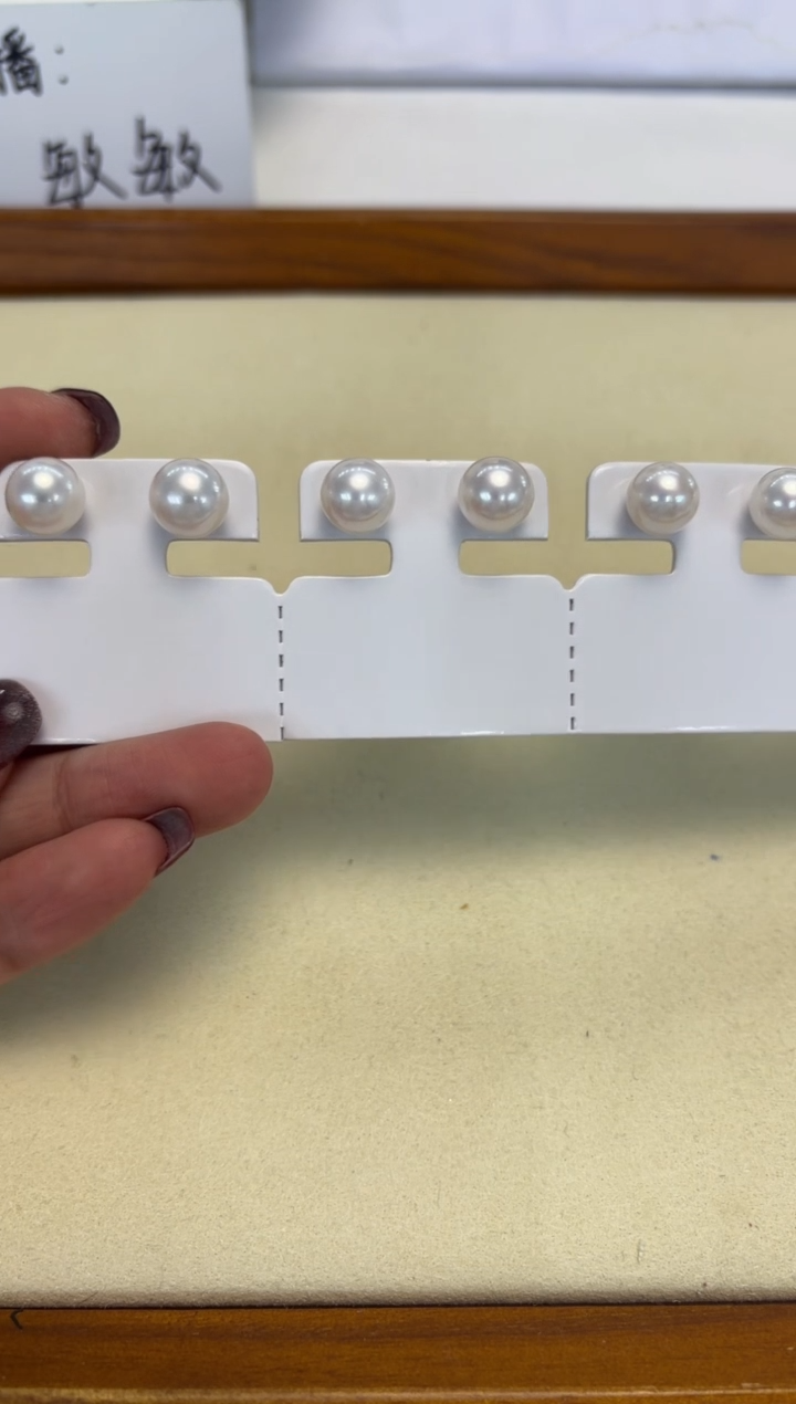 银S925镶嵌耳饰淡水珍珠9-10mm无核随机发一件