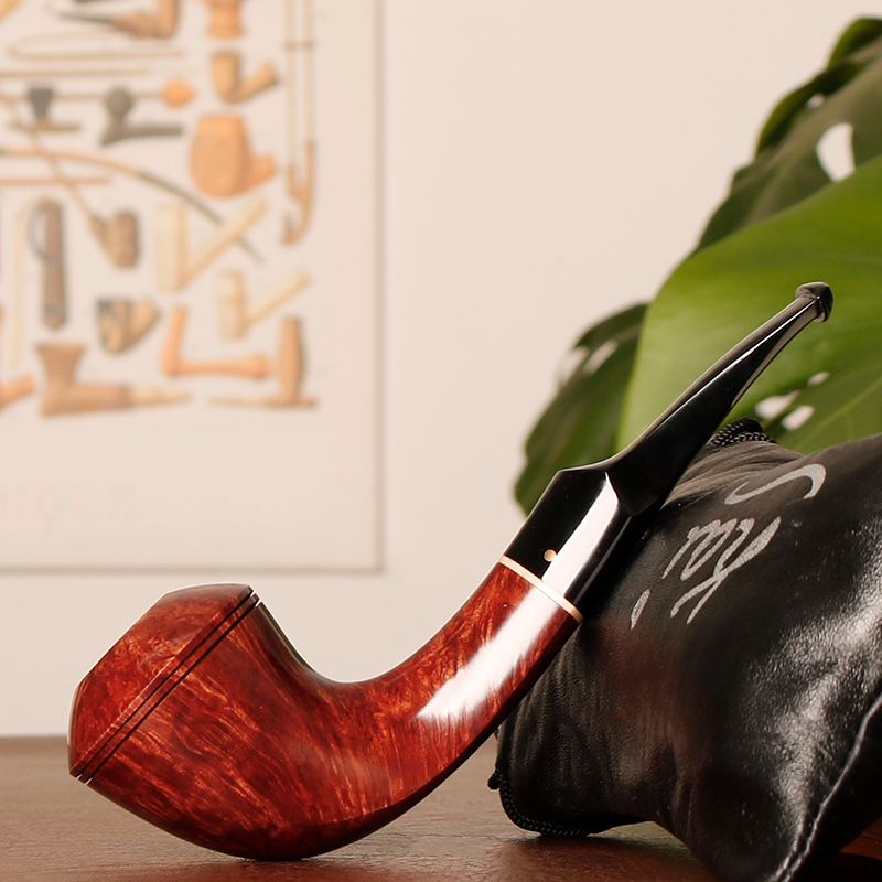 丹麦凯尼尔森  珍宝B级 大号高腰牛头  科西嘉老料 石楠木烟斗