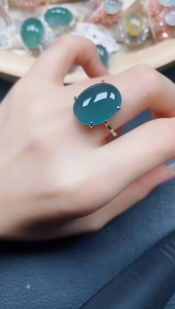 【闪购商品】翡翠戒指银S925镶嵌翡翠