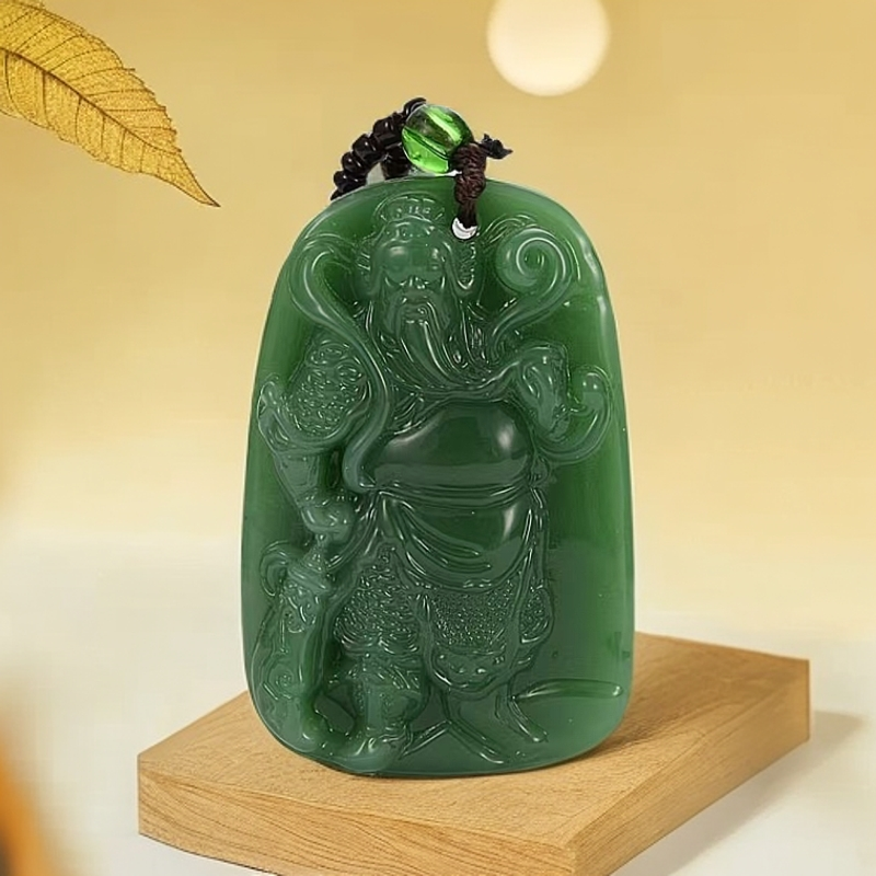 深绿关公3..手工男女同款双面时尚经典百搭精美吊坠