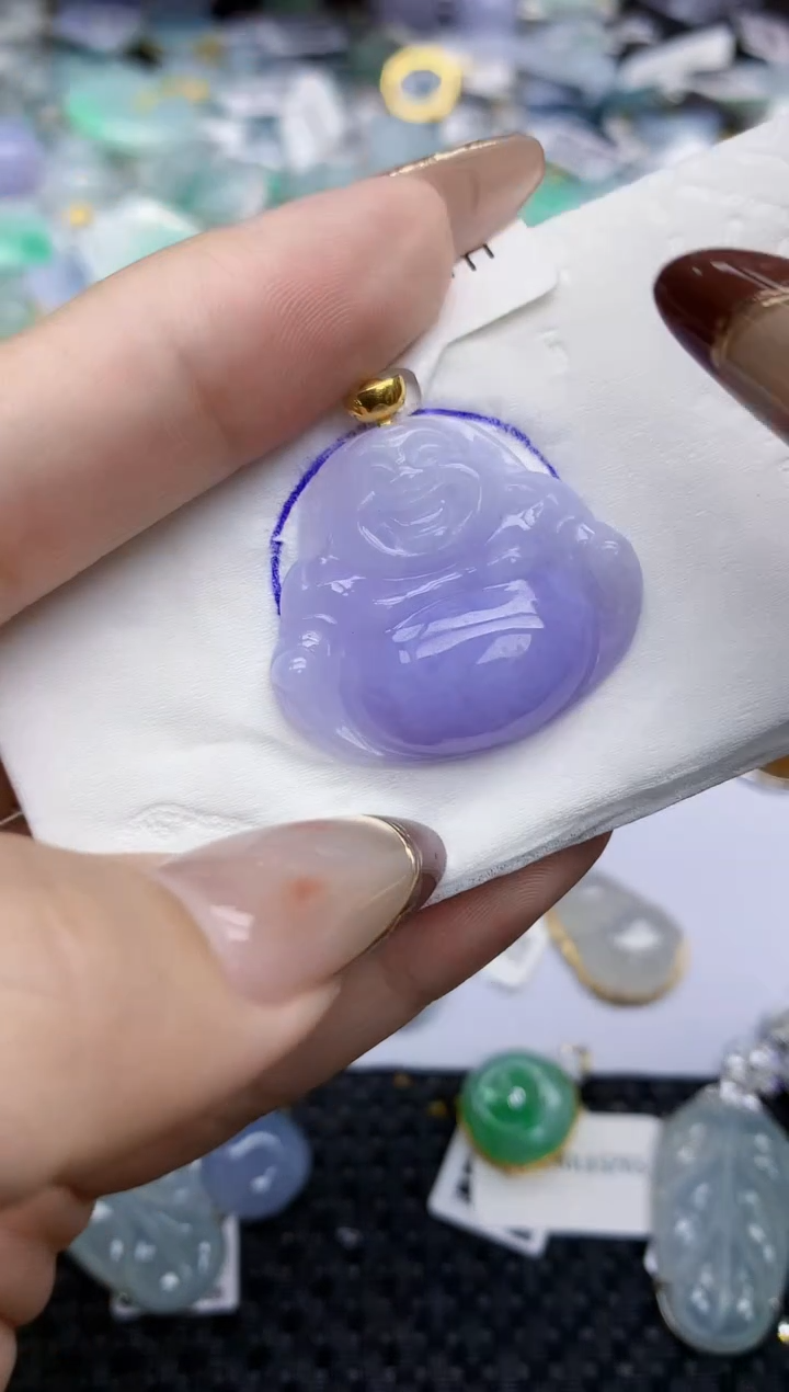 颈饰18K金镶嵌翡翠211   天然翡翠A货  百元以上9米证书费自理